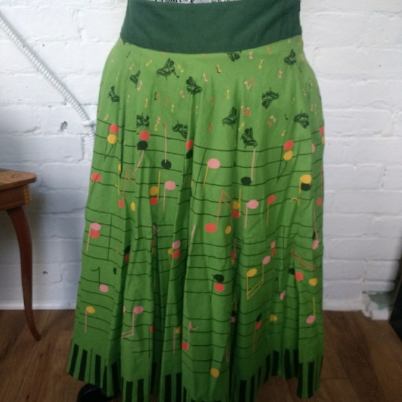 Anthropologie Beautiful 🎹 Piano/Music Skirt - Picture 4 of 7